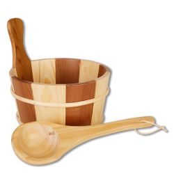 SaunaSet (4L Kübel mit Holzgriff + Kelle) "B-Ware"