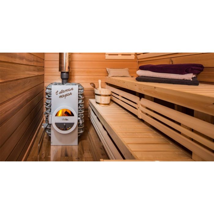 FinTec Holz-Saunaofen Lora Banja (mit Edelstahl-Schriftzug)