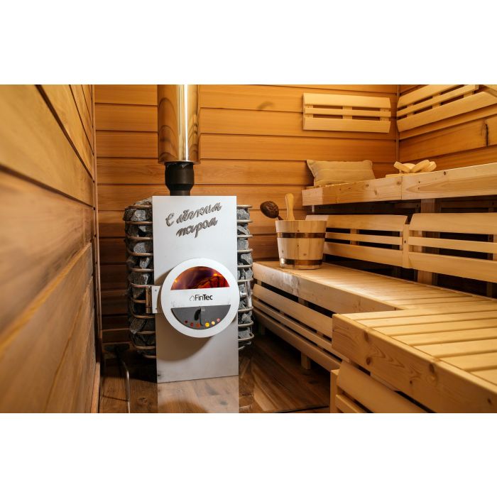 FinTec Holz-Saunaofen Lora Banja (mit Edelstahl-Schriftzug)