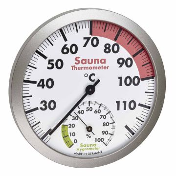 Sauna-Thermo-Hygrometer silber